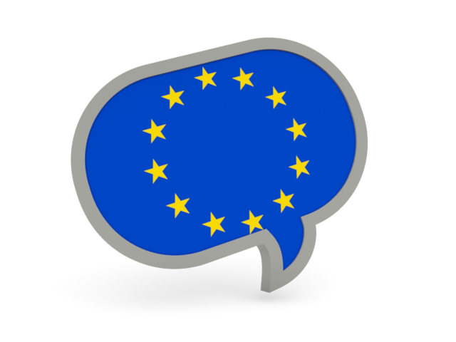 Speech bubble icon. Download flag icon of European Union at PNG format