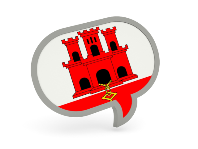 Speech bubble icon. Download flag icon of Gibraltar at PNG format