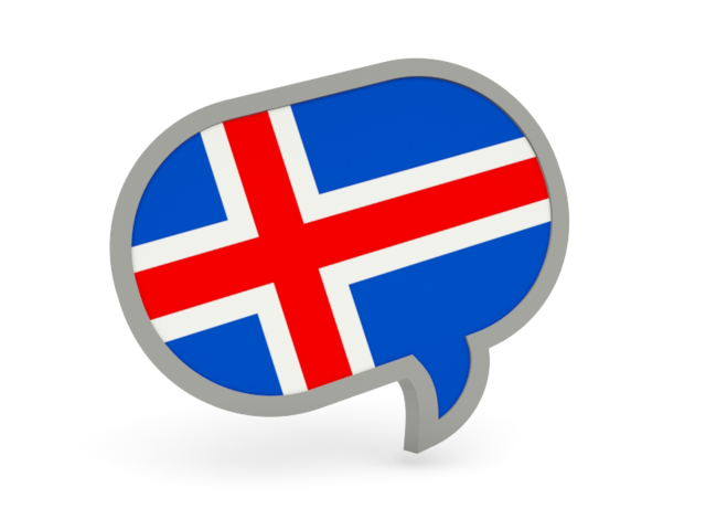 Speech bubble icon. Download flag icon of Iceland at PNG format