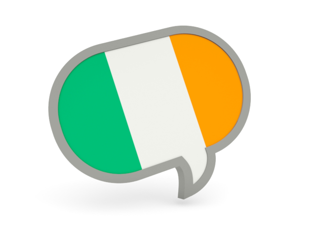 Speech bubble icon. Download flag icon of Ireland at PNG format