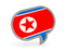 North Korea. Speech bubble icon. Download icon.