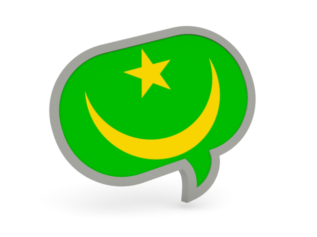 Speech bubble icon. Download flag icon of Mauritania at PNG format