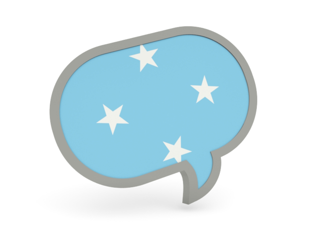 Speech bubble icon. Download flag icon of Micronesia at PNG format