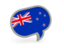New Zealand. Speech bubble icon. Download icon.