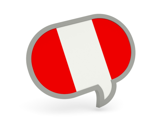 Speech bubble icon. Download flag icon of Peru at PNG format