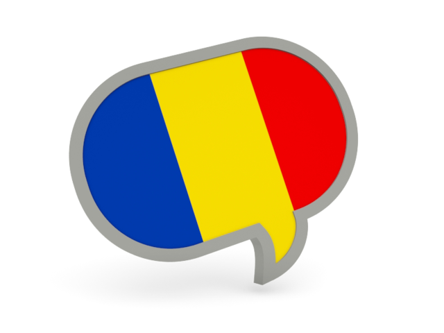 Speech bubble icon. Download flag icon of Romania at PNG format