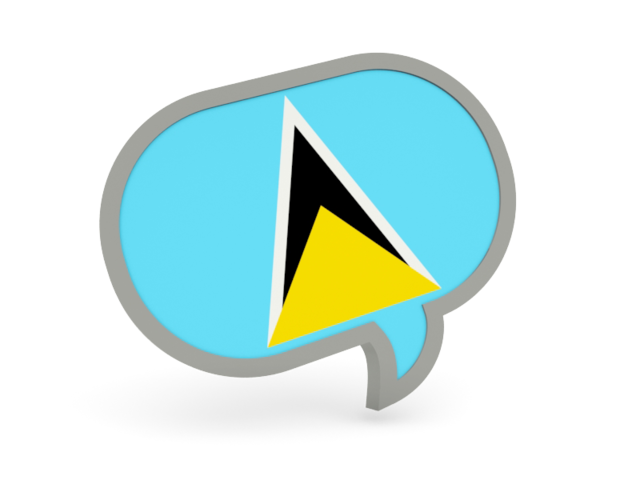 Speech bubble icon. Download flag icon of Saint Lucia at PNG format