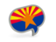 Flag of state of Arizona. Speech bubble icon. Download icon