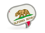 Flag of state of California. Speech bubble icon. Download icon