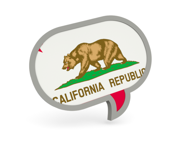 Speech bubble icon. Download flag icon of California