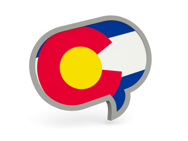 Speech bubble icon. Download flag icon of Colorado