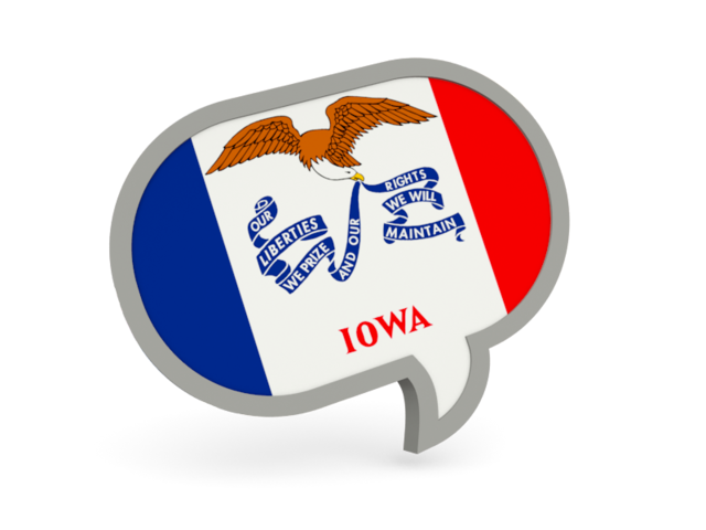 Speech bubble icon. Download flag icon of Iowa