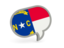 Flag of state of North Carolina. Speech bubble icon. Download icon