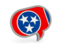 Flag of state of Tennessee. Speech bubble icon. Download icon