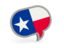 Flag of state of Texas. Speech bubble icon. Download icon
