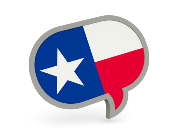 Speech bubble icon. Download flag icon of Texas