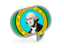 Flag of state of Washington. Speech bubble icon. Download icon