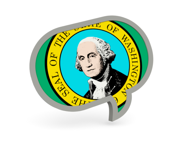 Speech bubble icon. Download flag icon of Washington