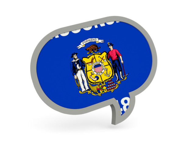 Speech bubble icon. Download flag icon of Wisconsin