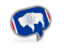 Flag of state of Wyoming. Speech bubble icon. Download icon