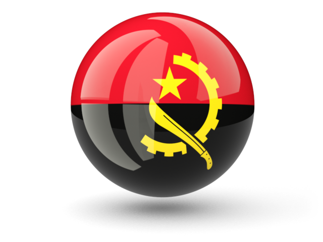 Сферическая иконка. Скачать флаг. Ангола