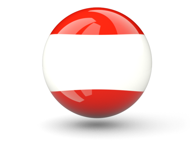 Сферическая иконка. Скачать флаг. Австрия