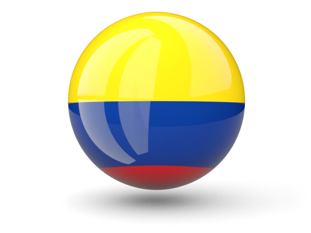 Сферическая иконка. Скачать флаг. Колумбия