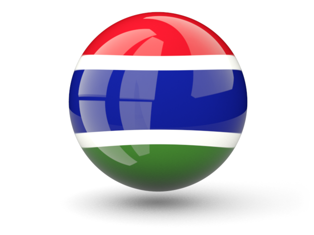 Сферическая иконка. Скачать флаг. Гамбия