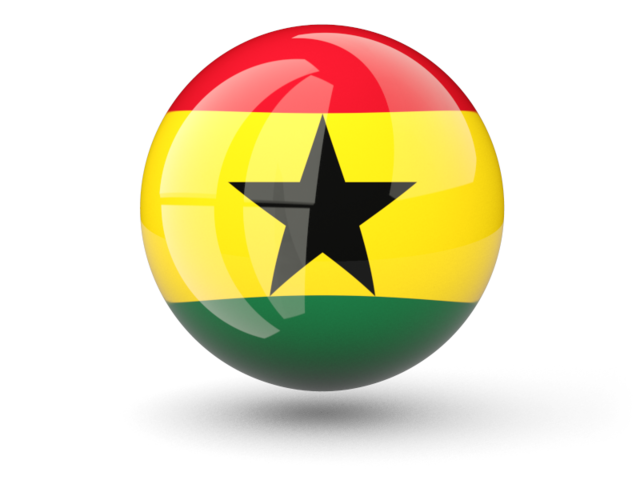 Сферическая иконка. Скачать флаг. Гана