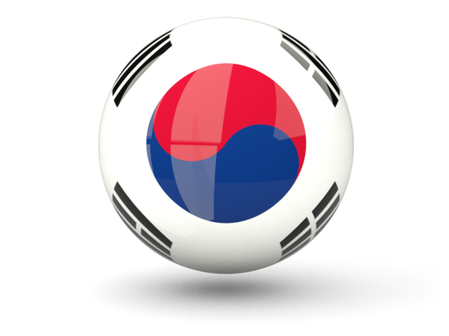 Сферическая иконка. Скачать флаг. Южная Корея