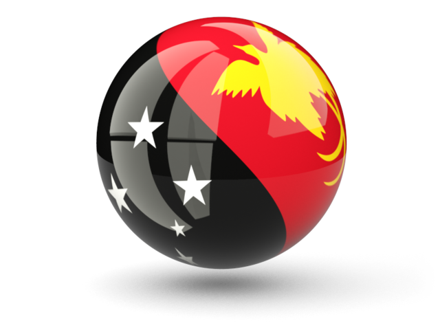 Сферическая иконка. Скачать флаг. Папуа — Новая Гвинея