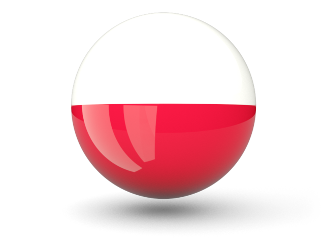 Сферическая иконка. Скачать флаг. Польша
