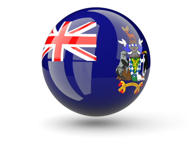 Сферическая иконка. Скачать флаг. Южная Георгия и Южные Сандвичевы острова