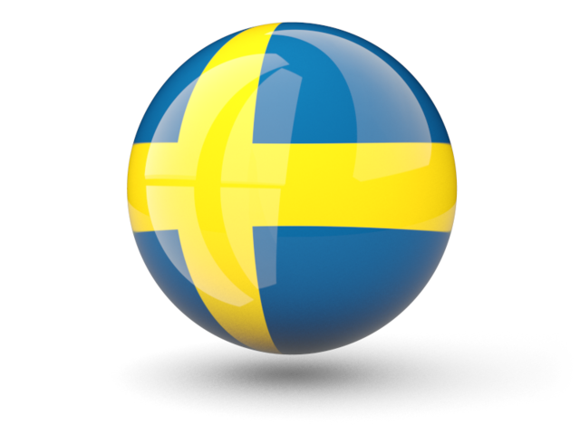 Сферическая иконка. Скачать флаг. Швеция
