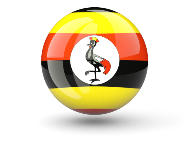 Сферическая иконка. Скачать флаг. Уганда