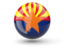 Flag of state of Arizona. Sphere icon. Download icon