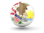 Flag of state of Illinois. Sphere icon. Download icon