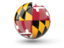 Flag of state of Maryland. Sphere icon. Download icon