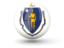 Flag of state of Massachusetts. Sphere icon. Download icon