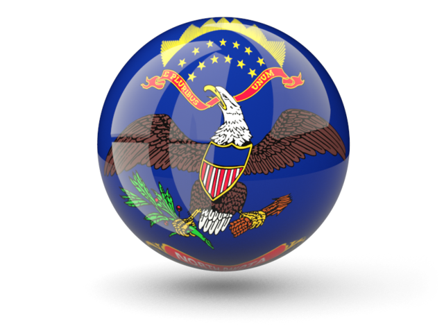 Сферическая иконка. Загрузить иконку флага штата Северная Дакота