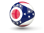 Flag of state of Ohio. Sphere icon. Download icon