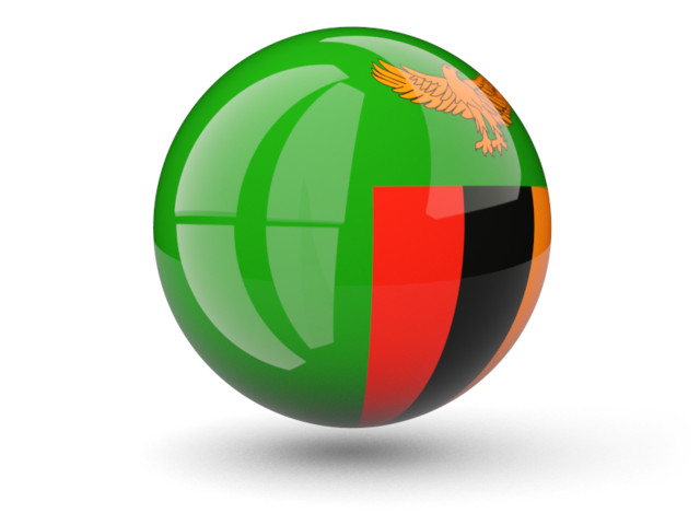 Сферическая иконка. Скачать флаг. Замбия