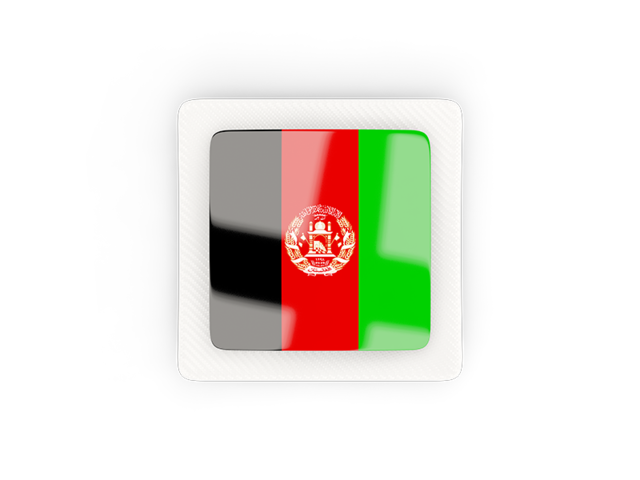 Square carbon icon. Download flag icon of Afghanistan at PNG format