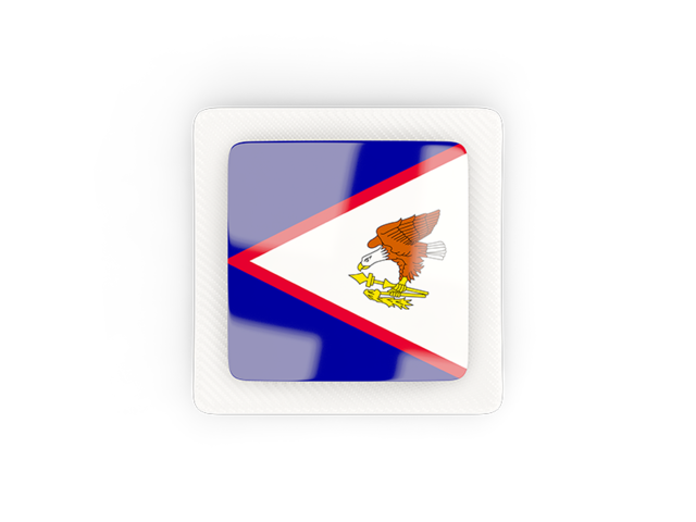 Квадратная карбоновая иконка. Скачать флаг. Американское Самоа