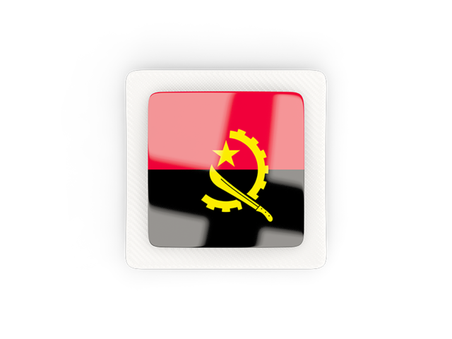 Square carbon icon. Download flag icon of Angola at PNG format