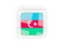 Azerbaijan. Square carbon icon. Download icon.