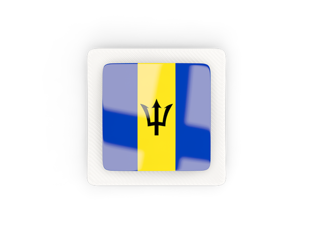 Квадратная карбоновая иконка. Скачать флаг. Барбадос