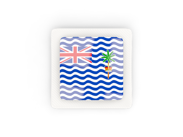Квадратная карбоновая иконка. Скачать флаг. Британская территория в Индийском океане