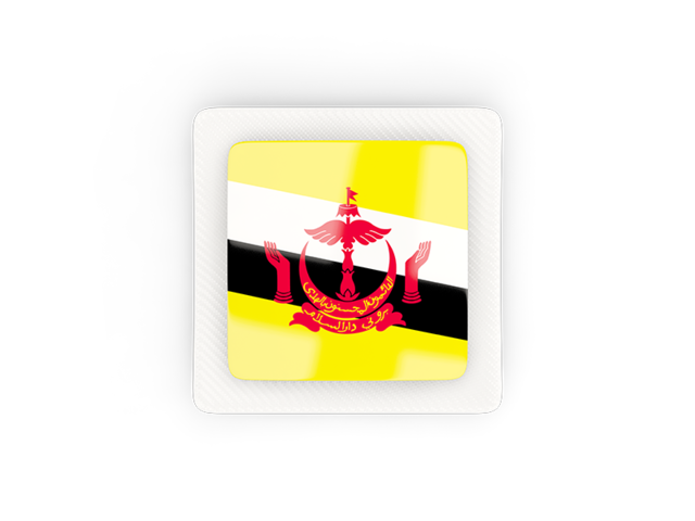 Квадратная карбоновая иконка. Скачать флаг. Бруней