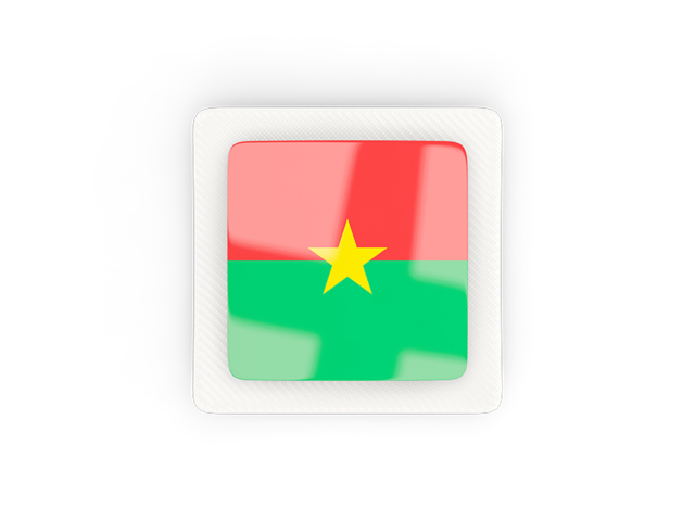 Квадратная карбоновая иконка. Скачать флаг. Буркина Фасо